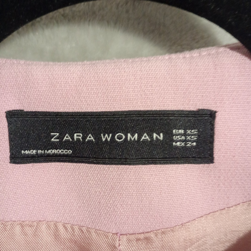 Zara Pink Ruffle Bell Sleeve Coat Lined Full Zip Sz XS Peacoat - Picture 13 of 13